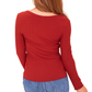 LONG SLEEVE RIBBED TEE IN BARN RED