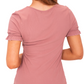 V-NECK RUFFLE TEE IN FADED ROSE