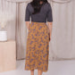 MAXI SKIRT IN GOLD COMBO ROSES