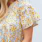 FLORAL BUTTON BLOUSE IN YELLOW DAISY FINAL SALE