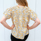 FLORAL BUTTON BLOUSE IN YELLOW DAISY FINAL SALE