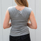 LAYERING CAP SLEEVE IN HEATHER GRAY FINAL SALE
