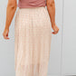 PLEATED MIDI SKIRT IN CORAL CLOUD FINAL SALE
