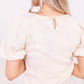 PUFF SLEEVE TOP IN EGRET