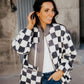 CHECKERED JACKET IN CHARCOAL - MIKAROSE WHOLESALE