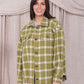 FLANNEL SHIRT JACKET IN BRIGHT CHARTREUSE PLAID FINAL SALE - MIKAROSE WHOLESALE