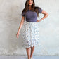 HIGH LOW RUFFLE SKIRT IN FRENCH BLUE - MIKAROSE WHOLESALE