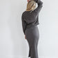 OVERSIZED RIBBED SWEATER IN CHARCOAL - MIKAROSE WHOLESALE